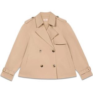 Oltre, Dames, Mantels, Beige, Maat: XL Poliester,