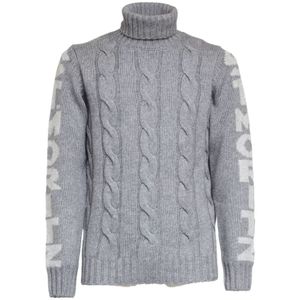 MC2 Saint Barth, Heren, Truien, Grijs, Maat: L Wol,