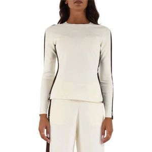 Elisabetta Franchi, Dames, Truien, Beige, Maat: S Viscose,