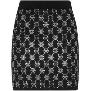 Philipp Plein, Dames, Rokken, Zwart, Maat: XS Wol,
