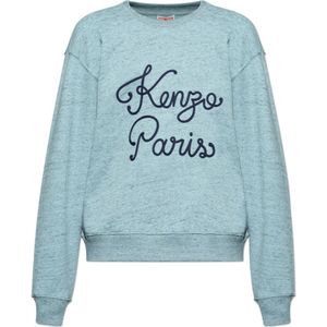Kenzo, Heren, Sweatshirts & Hoodies, Blauw, Maat: S Katoen,