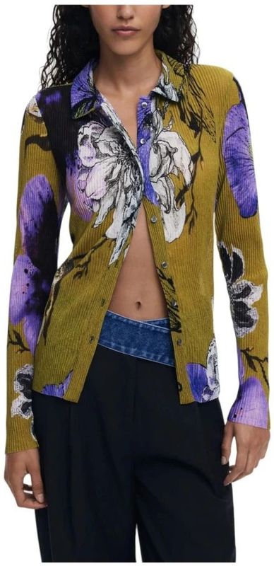 T-shirt - Slim Fit - Lange Mouwen - Bloemenprint - Ontworpen door Christian Lacroix