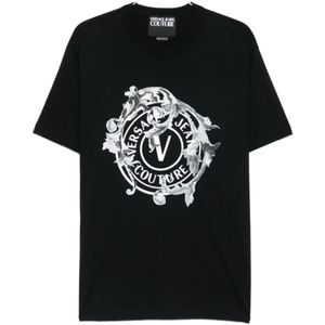 Versace Jeans Couture, Heren, Tops, Zwart, Maat: M Katoen,