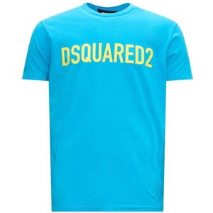 Dsquared2, Heren, Tops, Blauw, Maat: XL Katoen,