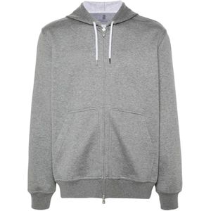 Brunello Cucinelli, Dames, Sweatshirts & Hoodies, Grijs, Maat: M Polyamide,