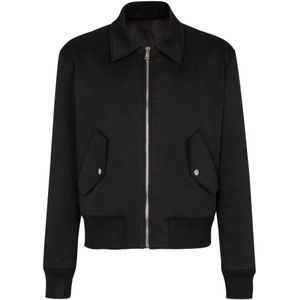 Balmain Bomberjack van katoen met vintage logo , Black , Heren , Maat: S