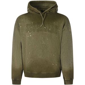 Dsquared2, Heren, Sweatshirts & Hoodies, Groen, Maat: L