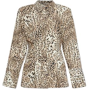 Gestuz, Dames, Blouses & Shirts, Beige, Maat: M Poliester,