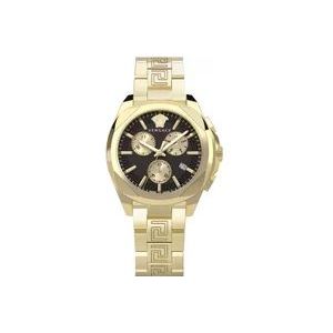 Versace Chrono Lady Goud Roestvrij Stalen Horloge , Yellow , Dames , Maat: ONE Size