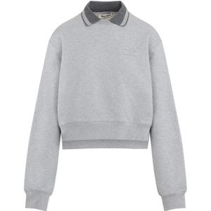 Miu Miu, Dames, Sweatshirts & Hoodies, Grijs, Maat: S Katoen,