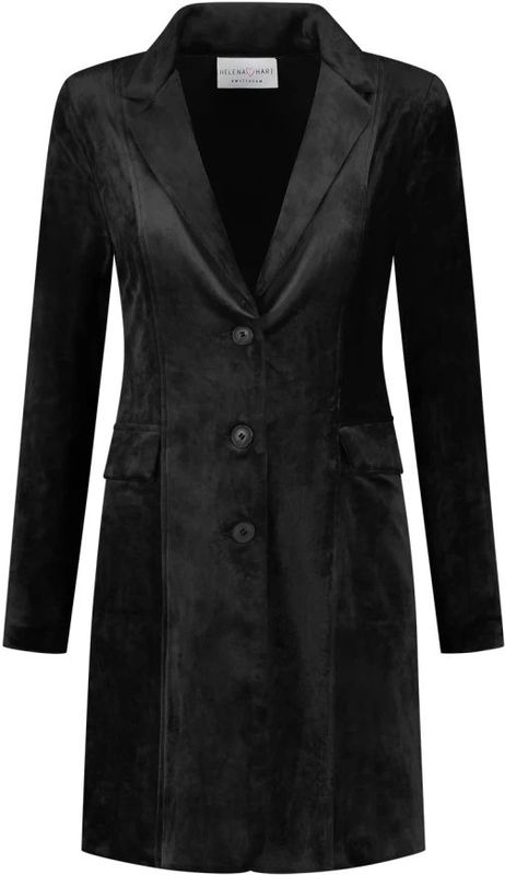 Helena Hart, Dames, Jassen, Zwart, Maat: S Velours,