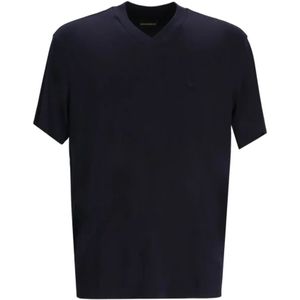 Emporio Armani, Heren, Tops, Blauw, Maat: L Zijde,