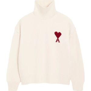 Ami Paris, Dames, Truien, Beige, Maat: 2XL Wol,