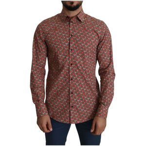 Dolce & Gabbana - Martini Fit - Overhemd - Rood - 100% Katoen