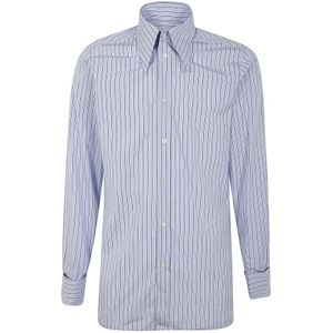 Maison Margiela, Heren, Overhemden, Blauw, Maat: S