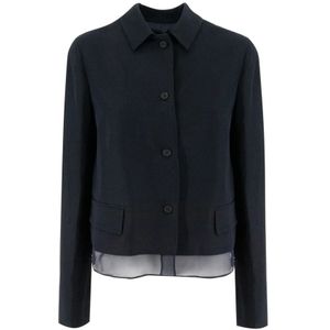 Fabiana Filippi, Dames, Jassen, Blauw, Maat: L Linnen,