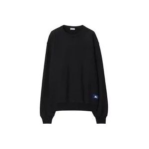 Burberry Zwarte Crew Neck Sweater Equestrian Knight , Black , Heren , Maat: M