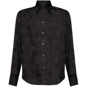 John Richmond, Heren, Overhemden, Zwart, Maat: S Viscose,