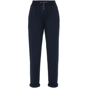 Brunello Cucinelli, Dames, Broeken, Blauw, Maat: S Katoen,