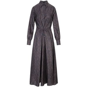 Kiton, Dames, Jurken, Blauw, Maat: S Zijde,