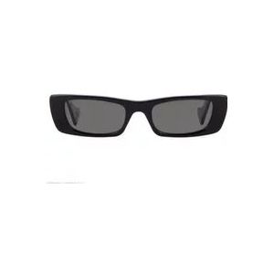 Gucci Rechthoekige zonnebril , Black , Dames , Maat: 52 MM