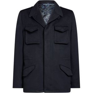 Etro, Heren, Jassen, Blauw, Maat: XS Kasjmier,