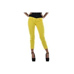 Dsquared2 Vibrant Yellow Capri Slim-fit Jeans , Yellow , Dames , Maat: S
