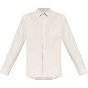 Samsøe Samsøe, Heren, Overhemden, Beige, Maat: S Katoen,