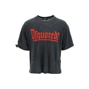 Dsquared2 Klassiek Katoenen T-Shirt , Gray , Heren , Maat: M
