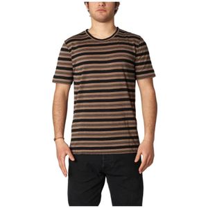 Paolo Pecora, Heren, Tops, Bruin, Maat: M Linnen,