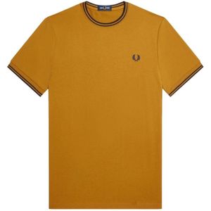 Fred Perry, Heren, Tops, Bruin, Maat: M Katoen,