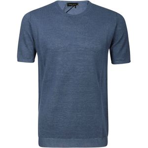 Roberto Collina, Heren, Truien, Blauw, Maat: L Linnen,
