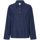 Ichi, Dames, Blouses & Shirts, Blauw, Maat: L Denim,