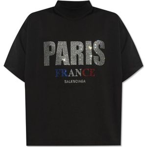 Balenciaga, Dames, Tops, Zwart, Maat: L Katoen,