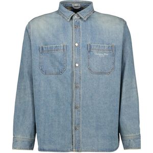 Dior, Heren, Overhemden, Blauw, Maat: M Denim,