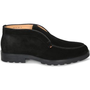 Santoni - 17823 Loafers - Zwart - Suède - Mocassin-afwerking
