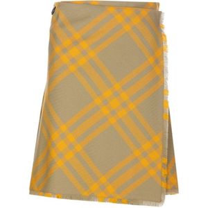 Burberry, Dames, Rokken, Geel, Maat: L Wol,