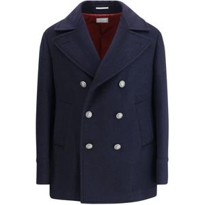 Brunello Cucinelli, Heren, Jassen, Blauw, Maat: L Wol,