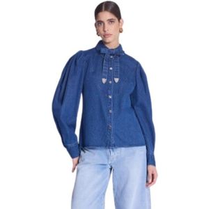 Berenice, Dames, Blouses & Shirts, Blauw, Maat: M Denim,