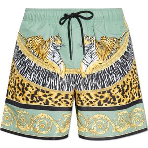 Versace, Heren, Badkleding, Groen, Maat: M Poliester,
