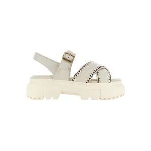 Hogan Crème Sandalen voor Zomer Outfits , Beige , Dames , Maat: 35 1/2 EU