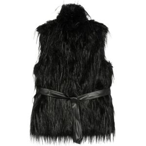 Pinko, Dames, Jassen, Zwart, Maat: S Leer,