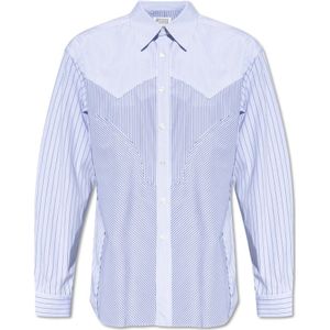 Maison Margiela, Heren, Overhemden, Blauw, Maat: 2XL Katoen,