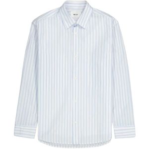 Nn07, Heren, Overhemden, Blauw, Maat: S Katoen,