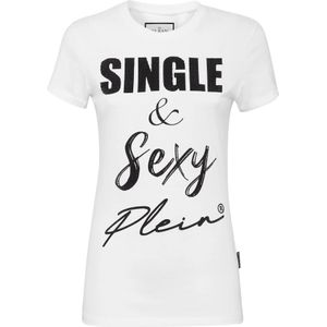 Philipp Plein, Dames, Tops, Wit, Maat: XS Katoen,