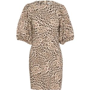 SOAKED IN LUXURY - SLZazu Dolore - Jurk - Beige / Zwart - Dierenprint