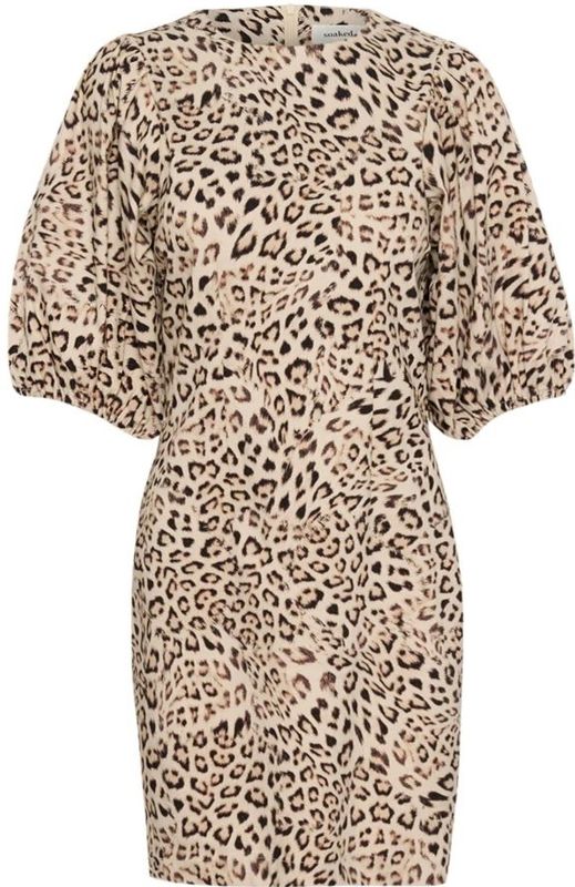 SOAKED IN LUXURY - SLZazu Dolore - Jurk - Beige / Zwart - Dierenprint