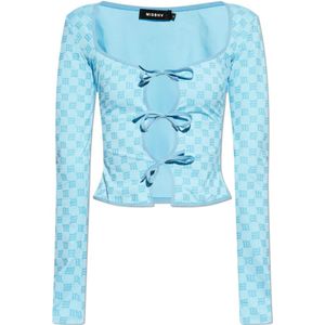 Misbhv, Dames, Blouses & Shirts, Blauw, Maat: L Polyamide,