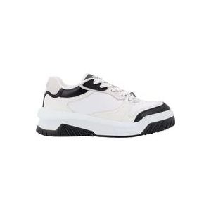 Versace Witte Sneakers Veters Rubber Zool , Multicolor , Heren , Maat: 42 1/2 EU
