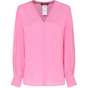 Max Mara Studio, Dames, Blouses & Shirts, Roze, Maat: XS Zijde,